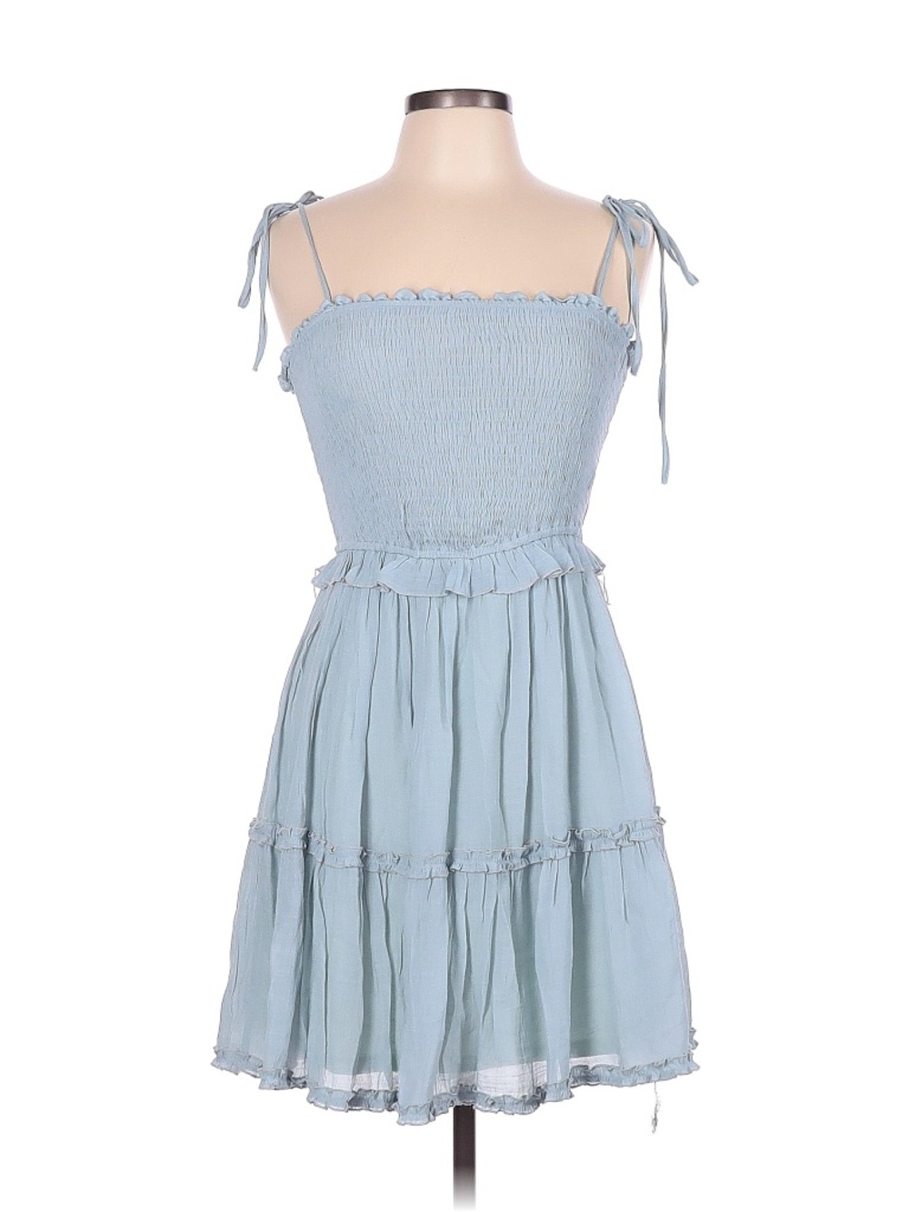 She + Sky Blue Tier Mini Dress Large